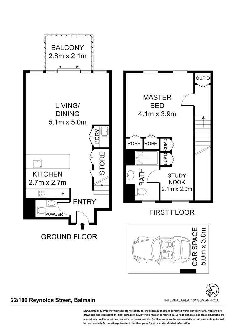 Floorplan of Homely apartment listing, 22/100 Reynolds Street, Balmain NSW 2041