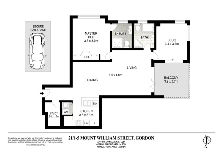 Floorplan of Homely apartment listing, 21/1-5 Mount William Street, Gordon NSW 2072