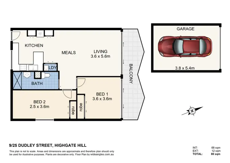 Floorplan of Homely apartment listing, 9/25 Dudley Street, Highgate Hill QLD 4101