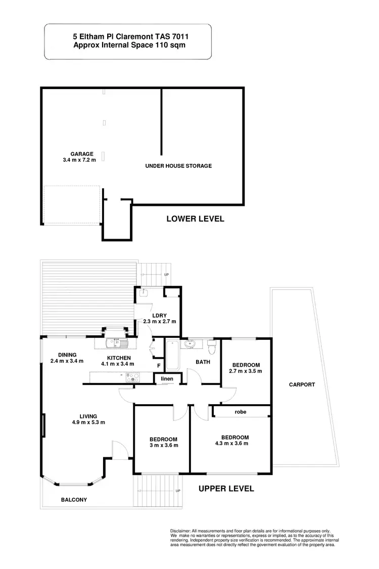 Floorplan of Homely house listing, 5 Eltham Place, Claremont TAS 7011