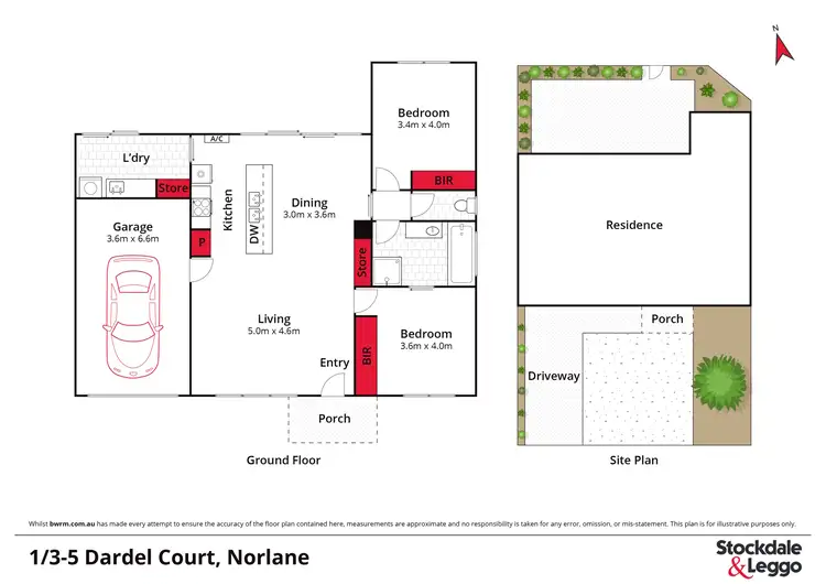 Floorplan of Homely unit listing, 1/3-5 Dardell Court, Norlane VIC 3214