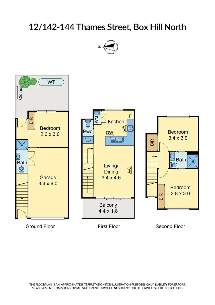 Floorplan of Homely townhouse listing, 12/142-144 Thames Street, Box Hill North VIC 3129