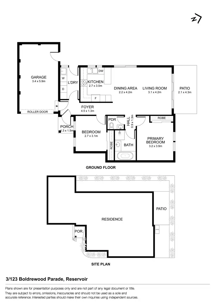 Floorplan of Homely unit listing, 3/123 Boldrewood Parade, Reservoir VIC 3073