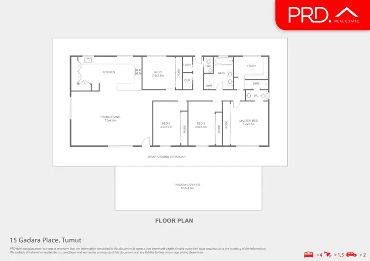 Floorplan of Homely house listing, 15 Gadara Place, Tumut NSW 2720