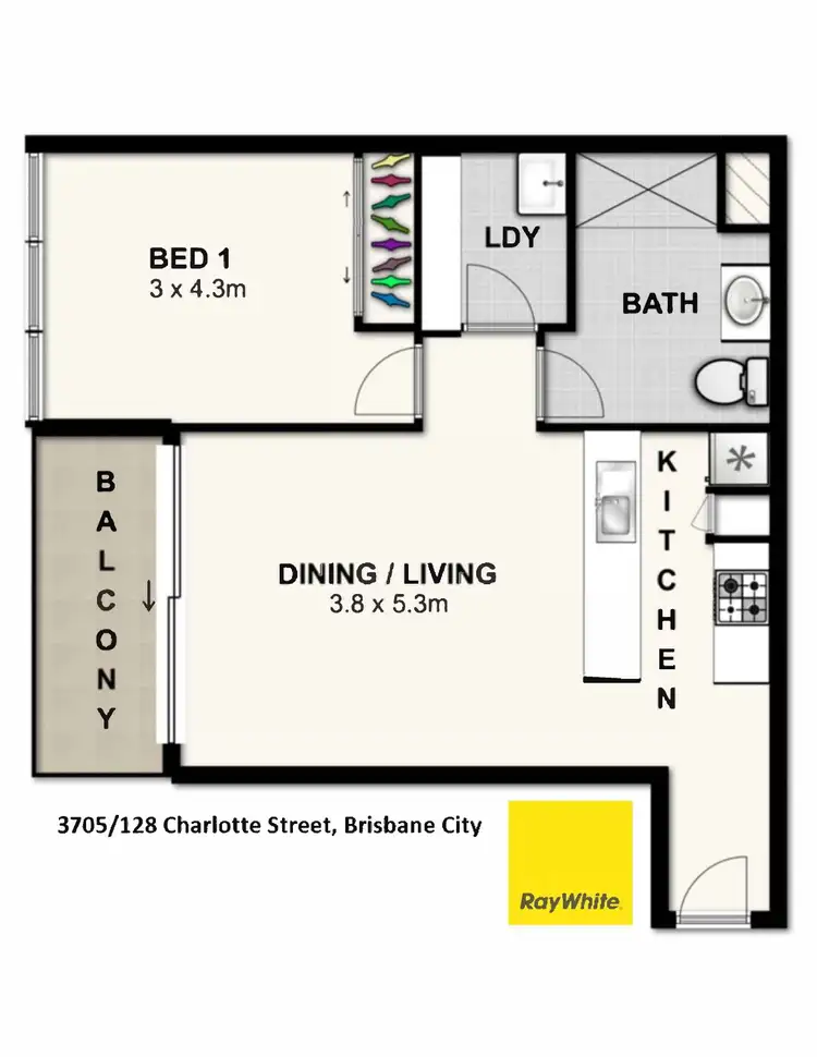 Floorplan of Homely apartment listing, 3705/128 Charlotte Street, Brisbane City QLD 4000