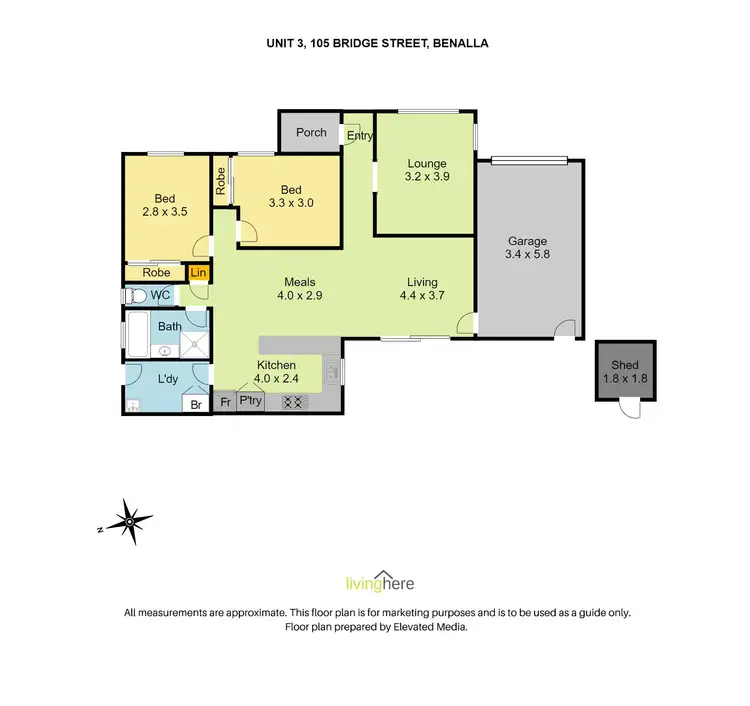 Floorplan of Homely unit listing, 3/105 Bridge Street West, Benalla VIC 3672