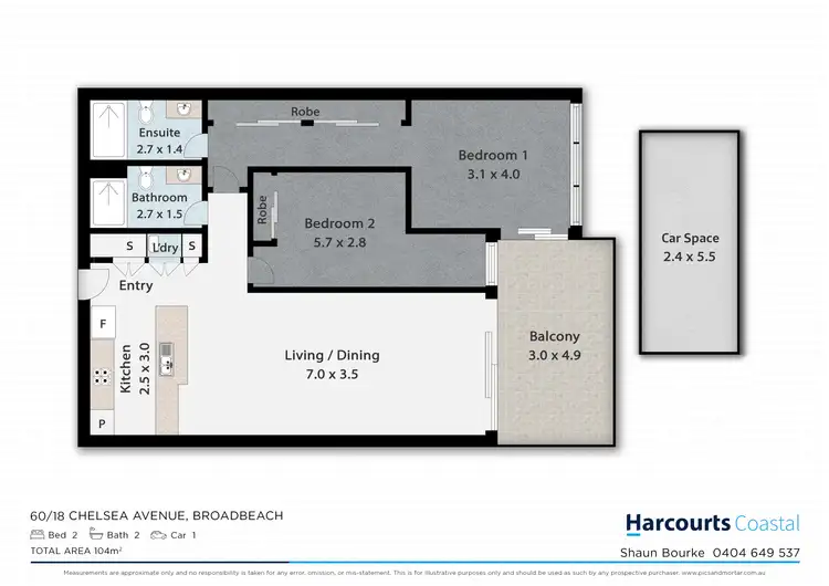 Floorplan of Homely apartment listing, 60/18 Chelsea Avenue, Broadbeach QLD 4218