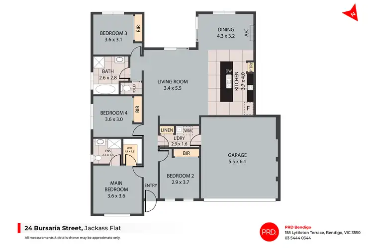 Floorplan of Homely house listing, 24 Bursaria Street, Jackass Flat VIC 3556