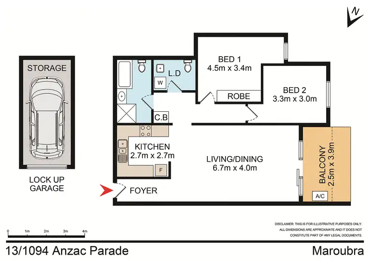 Floorplan of Homely unit listing, 13/1094 Anzac Parade, Maroubra NSW 2035