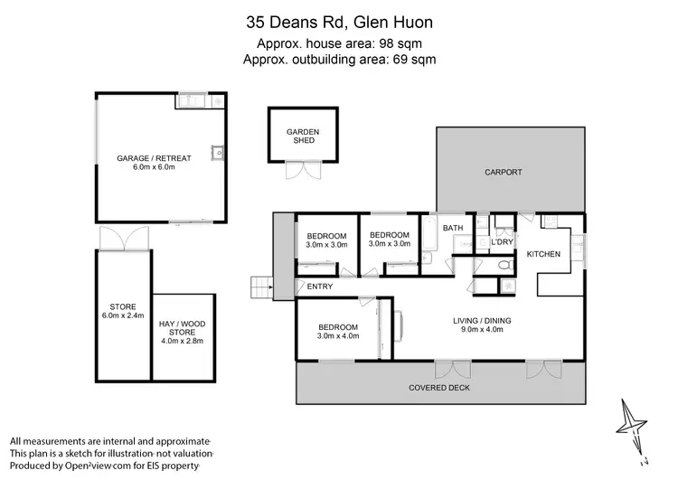 Floorplan of Homely house listing, 35 Deans Road, Glen Huon TAS 7109