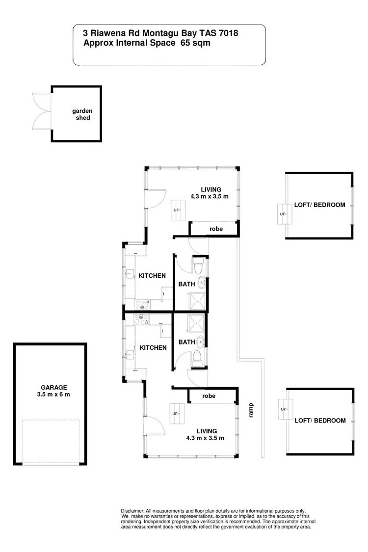Floorplan of Homely unit listing, 3 Riawena Road, Montagu Bay TAS 7018