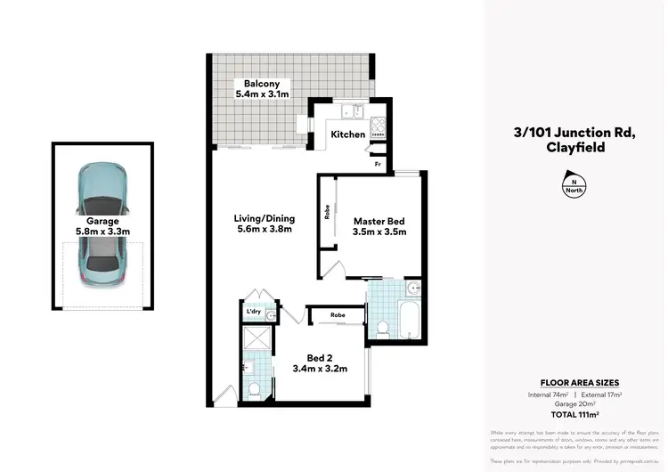 Floorplan of Homely unit listing, 3/101 Junction Road, Clayfield QLD 4011
