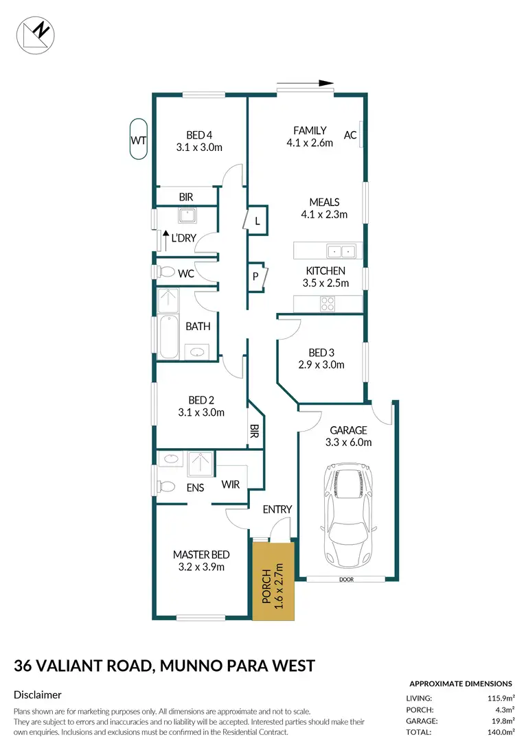 Floorplan of Homely house listing, 36 Valiant Road, Munno Para West SA 5115