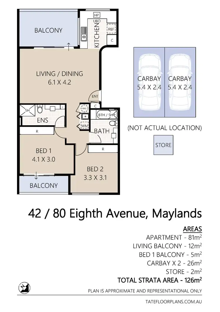 Floorplan of Homely apartment listing, 42/80 Eighth Avenue, Maylands WA 6051