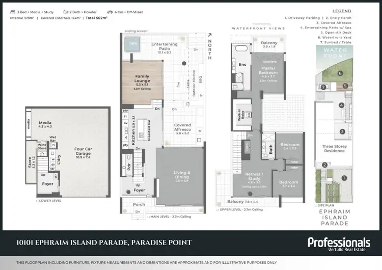 Floorplan of Homely villa listing, 10101 Ephraim Island Parade, Paradise Point QLD 4216