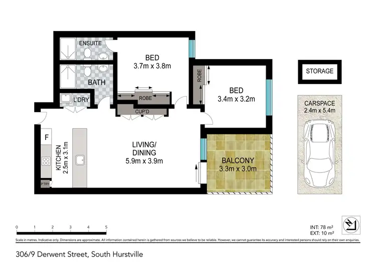 Floorplan of Homely apartment listing, 306/9 Derwent Street, South Hurstville NSW 2221