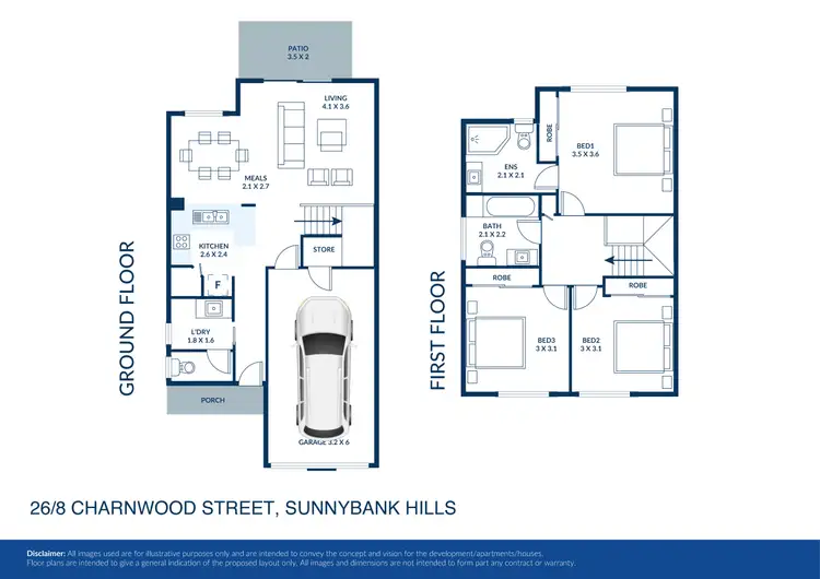 Floorplan of Homely townhouse listing, 26/8 Charnwood Street, Sunnybank Hills QLD 4109