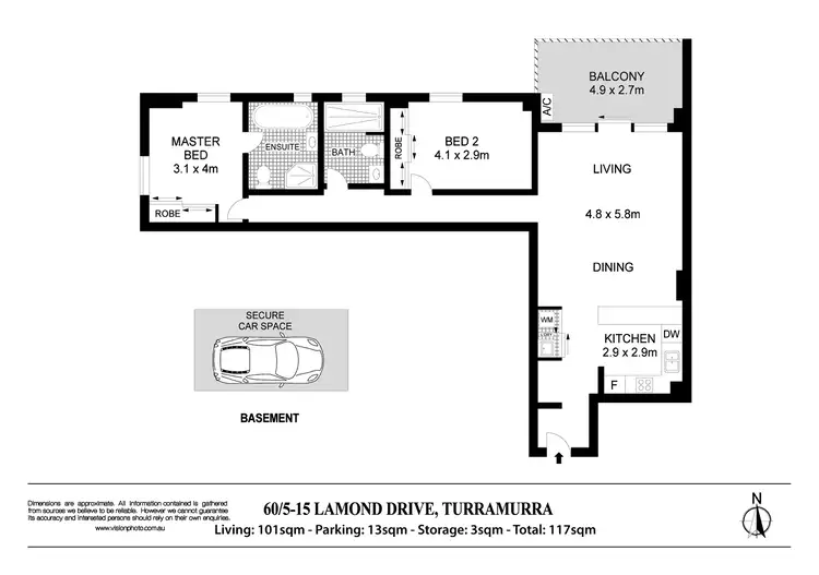 Floorplan of Homely apartment listing, 60/5-15c Lamond Drive, Turramurra NSW 2074