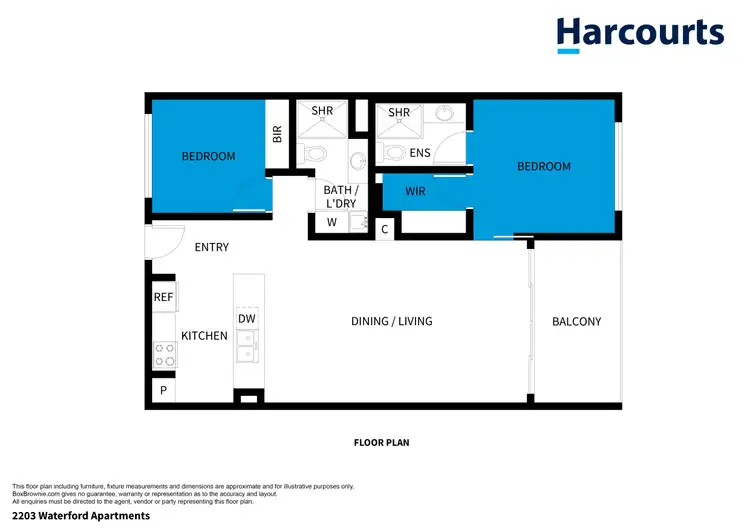 Floorplan of Homely apartment listing, 2203/1-7 Waterford Court, Bundall QLD 4217