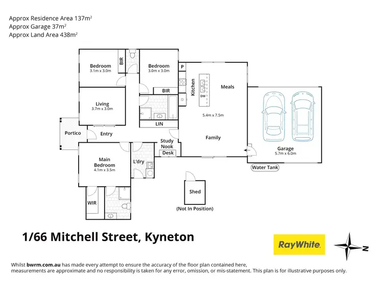 Floorplan of Homely townhouse listing, 1/66 Mitchell Street, Kyneton VIC 3444