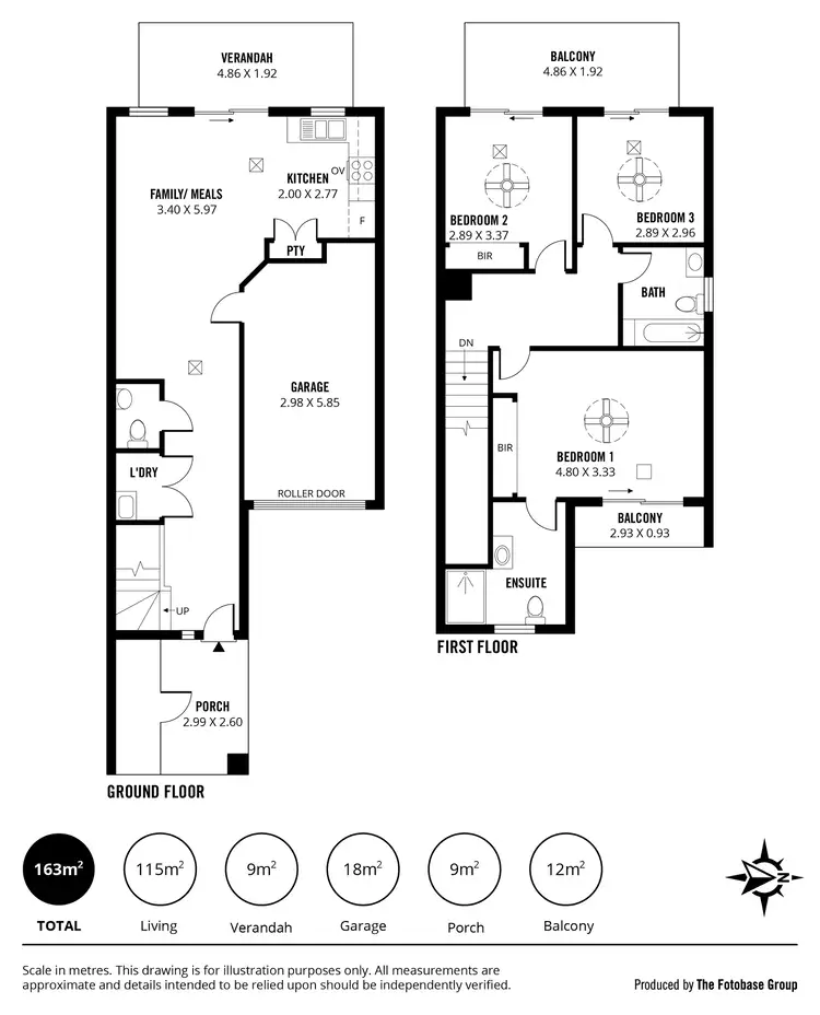 Floorplan of Homely townhouse listing, 1/2 Euston Walk, Mawson Lakes SA 5095
