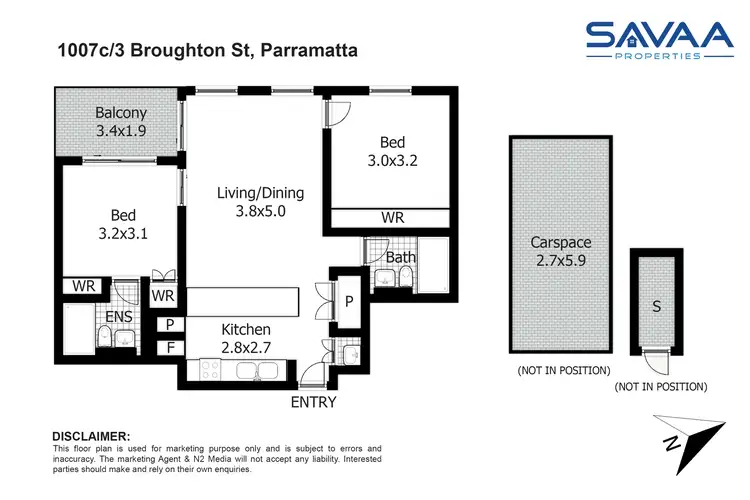 Floorplan of Homely apartment listing, 1007C/3 Broughton Street, Parramatta NSW 2150