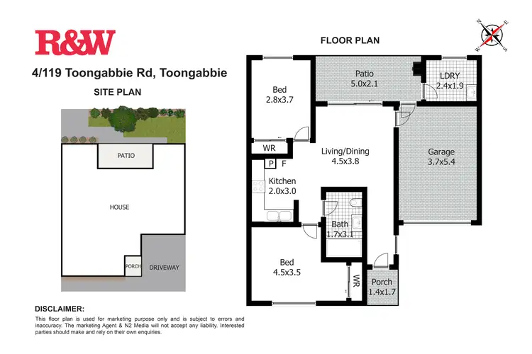 Floorplan of Homely villa listing, 4/119 Toongabbie Road, Toongabbie NSW 2146