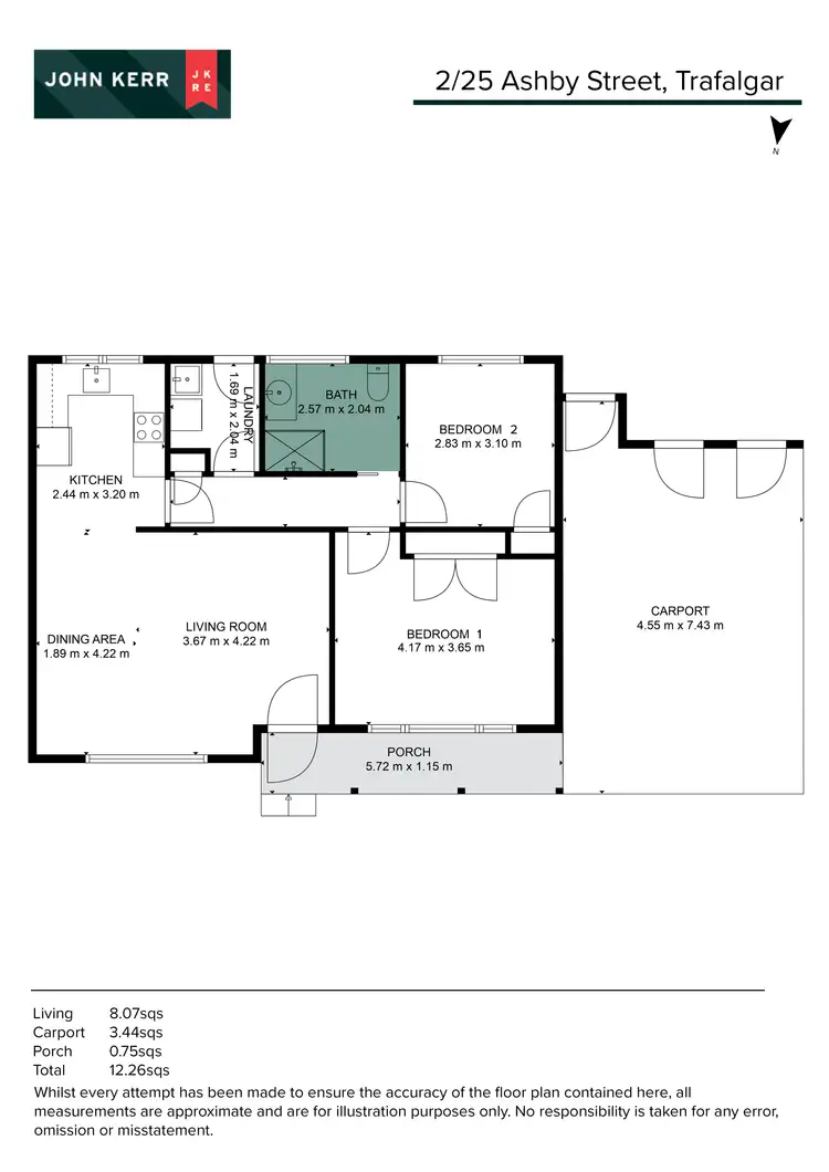 Floorplan of Homely unit listing, 2/25 Ashby Street, Trafalgar VIC 3824