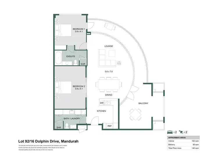 Floorplan of Homely apartment listing, 92/16 Dolphin Drive, Mandurah WA 6210