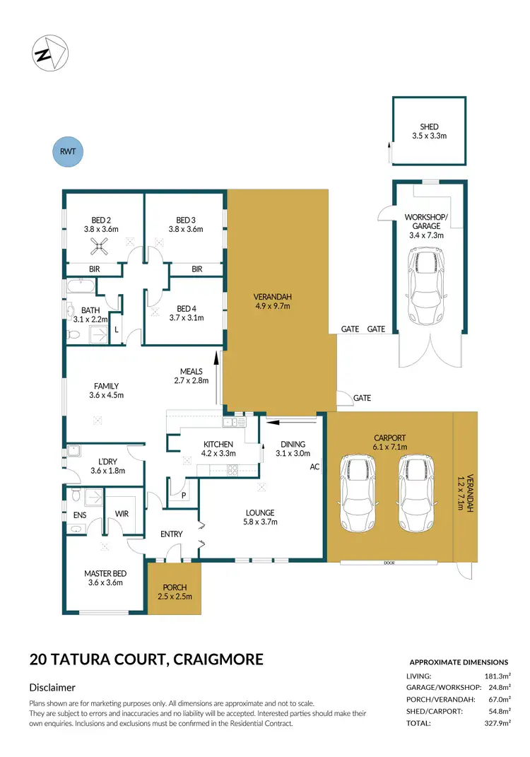 Floorplan of Homely house listing, 20 Tatura Court, Craigmore SA 5114