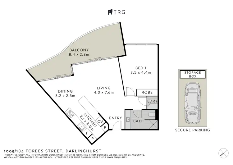 Floorplan of Homely apartment listing, 1005/184 Forbes Street, Darlinghurst NSW 2010