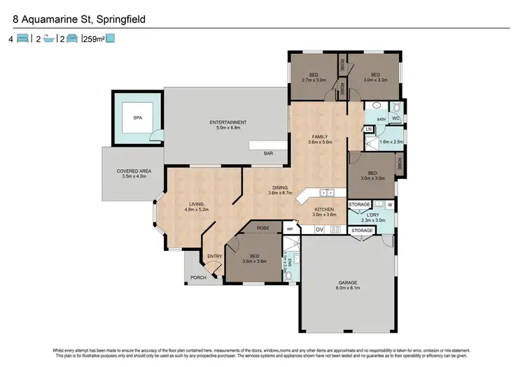 Floorplan of Homely house listing, 8 Aquamarine Street, Springfield QLD 4300