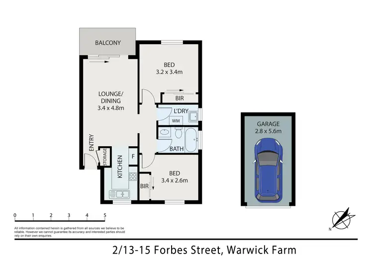 Floorplan of Homely unit listing, 2/13-15 Forbes Street, Warwick Farm NSW 2170