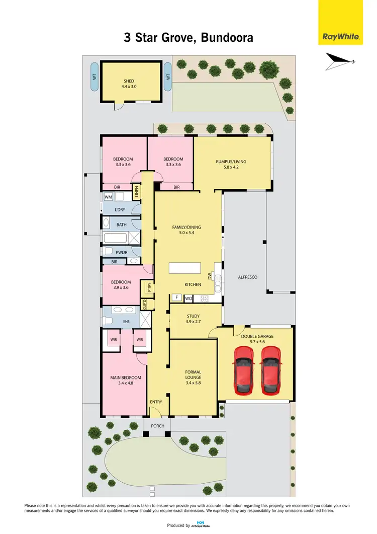 Floorplan of Homely house listing, 3 Star Grove, Bundoora VIC 3083