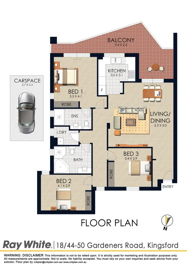 Floorplan of Homely apartment listing, 18/44-50 Gardeners Road, Kingsford NSW 2032