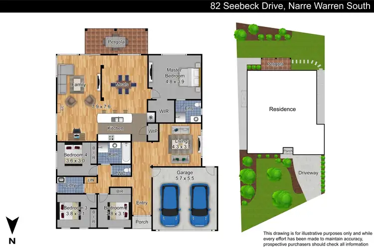 Floorplan of Homely house listing, 82 Seebeck Drive, Narre Warren South VIC 3805