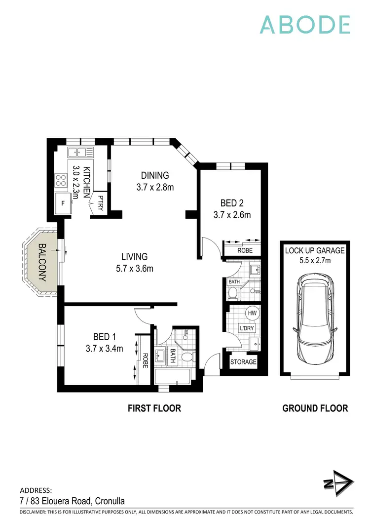 Floorplan of Homely apartment listing, 7/83 Elouera Road, Cronulla NSW 2230