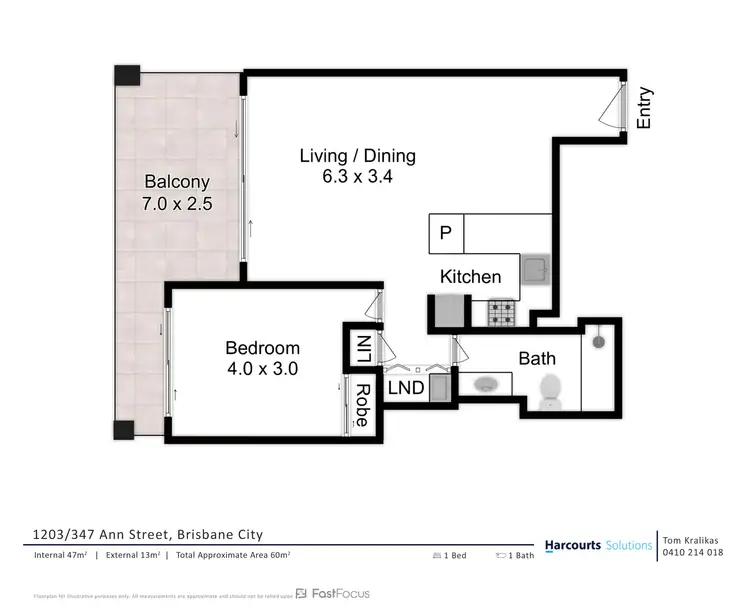 Floorplan of Homely unit listing, 1203/347 Ann Street, Brisbane City QLD 4000