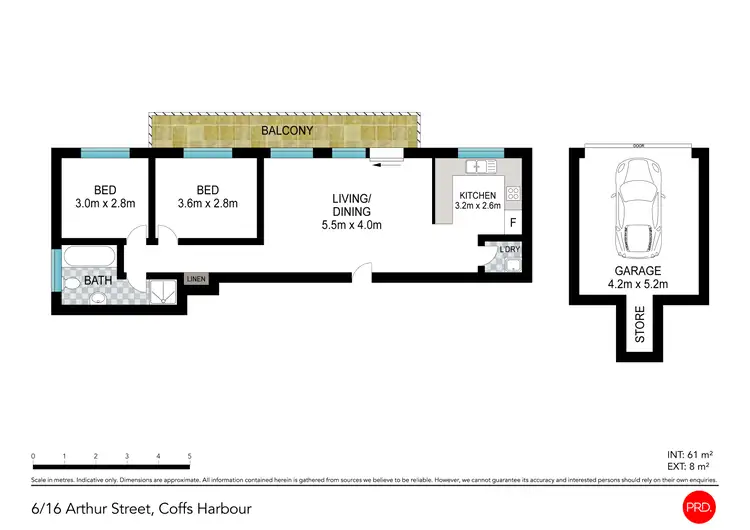 Floorplan of Homely unit listing, 6/16 Arthur Street, Coffs Harbour NSW 2450