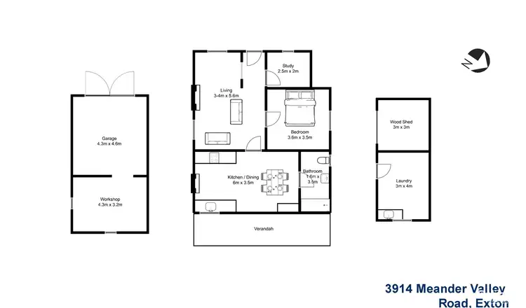 Floorplan of Homely house listing, 3914 Meander Valley Road, Exton TAS 7303