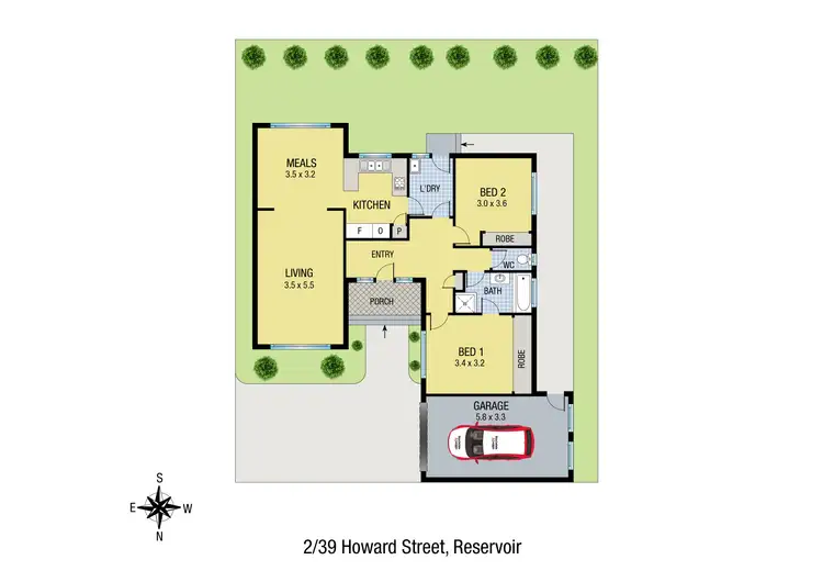 Floorplan of Homely unit listing, 2/39 Howard Street, Reservoir VIC 3073
