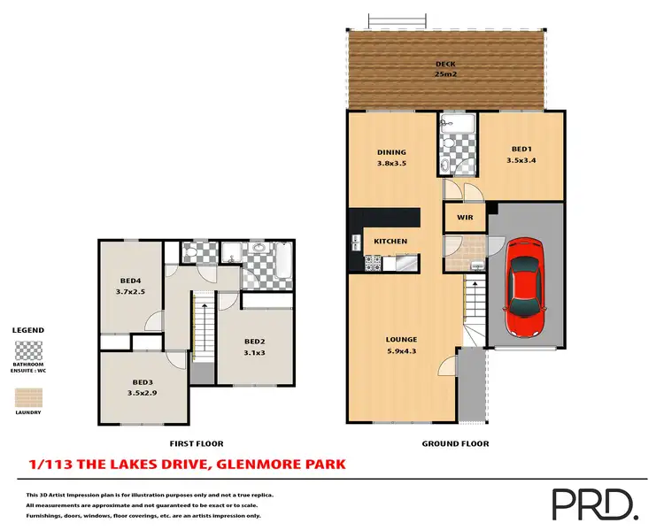 Floorplan of Homely townhouse listing, 1/113 The Lakes Drive, Glenmore Park NSW 2745