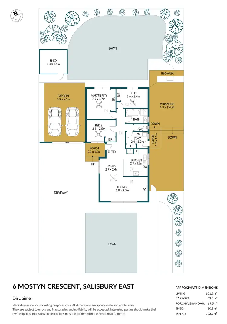Floorplan of Homely house listing, 6 Mostyn Crescent, Salisbury East SA 5109