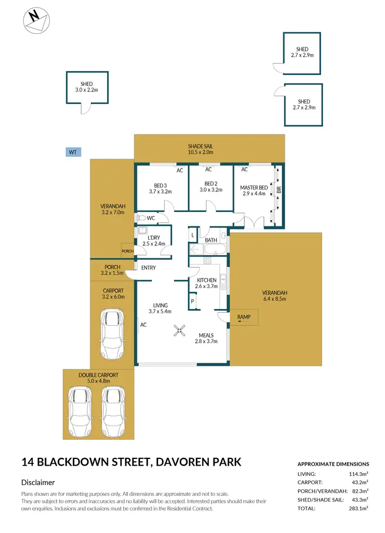 Floorplan of Homely house listing, 14 Blackdown Street, Davoren Park SA 5113
