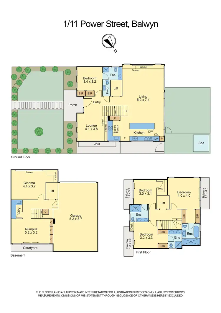 Floorplan of Homely townhouse listing, 1/11 Power Street, Balwyn VIC 3103