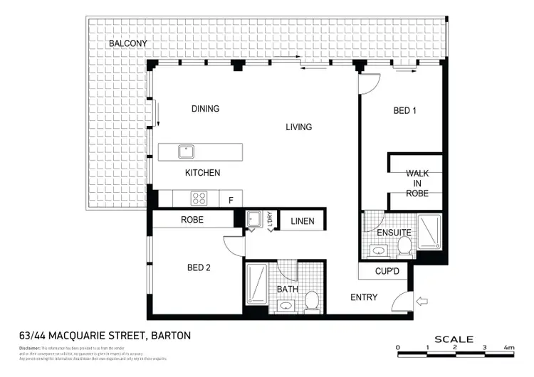 Floorplan of Homely apartment listing, 63/44 Macquarie Street, Barton ACT 2600