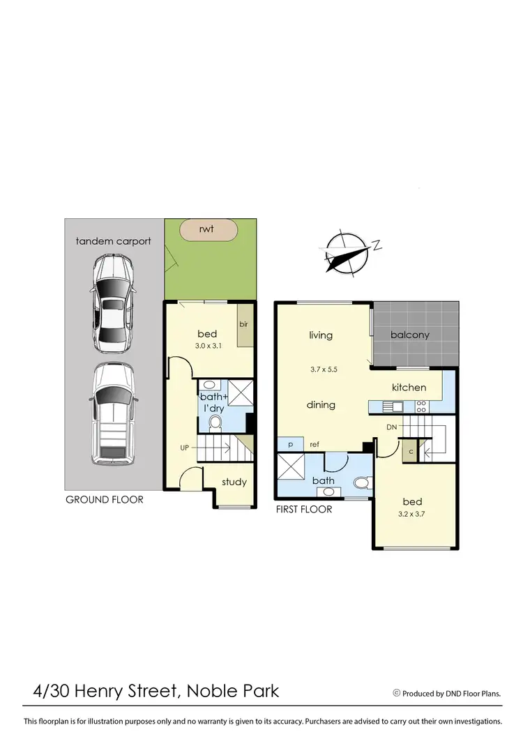 Floorplan of Homely townhouse listing, 4/30 Henry Street, Noble Park VIC 3174