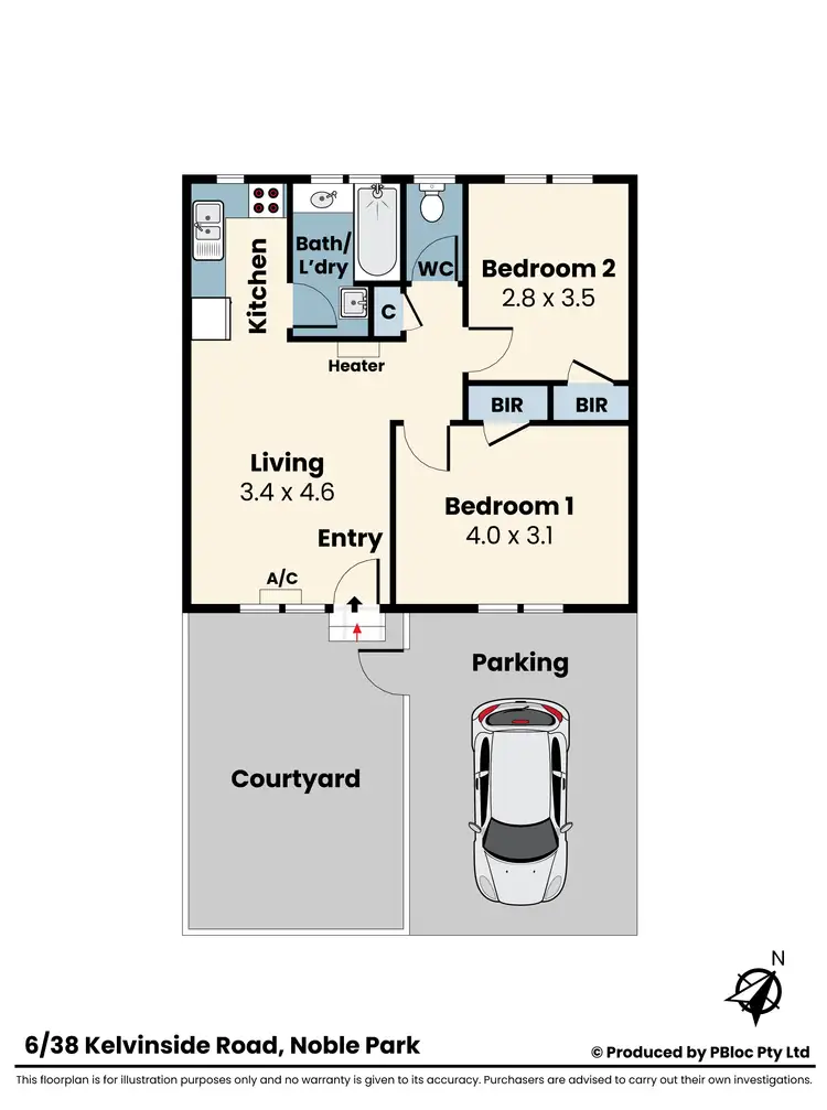 Floorplan of Homely unit listing, 6/38 Kelvinside Road, Noble Park VIC 3174