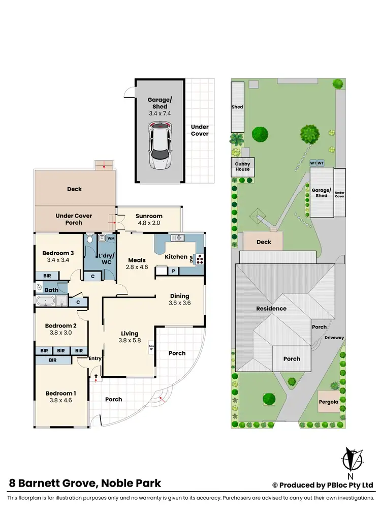 Floorplan of Homely house listing, 8 Barnett Grove, Noble Park VIC 3174
