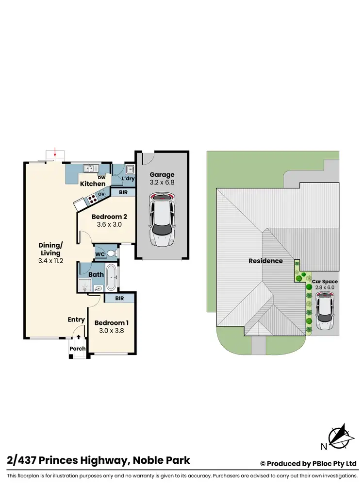 Floorplan of Homely unit listing, 2/437 Princes Highway, Noble Park VIC 3174